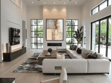 Promotional graphic featuring four large abstract modern artworks, each framed and displayed vertically. Includes the headline “Own the Wall,” a $1495 offer with previous price of $1995 struck through, and details such as “Ready to Hang,” “51x63 inches,” and “Hand Painted Texture.”
